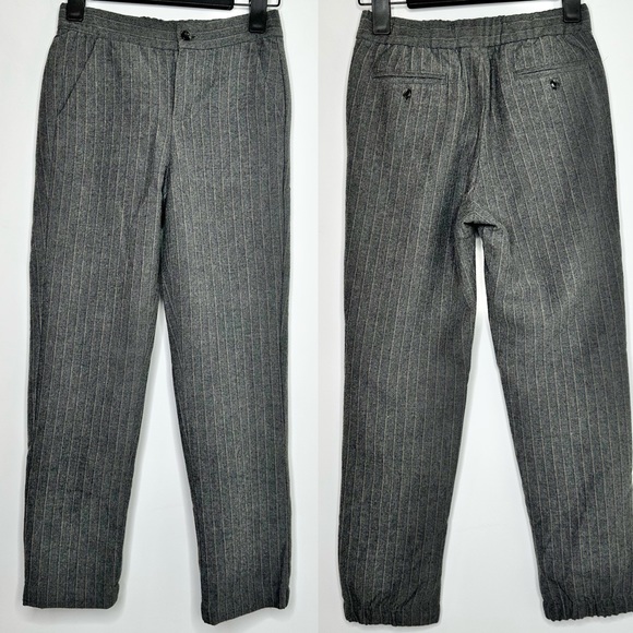 Janie and Jack Grey Wool Pinstripe Joggers - Picture 2 of 13